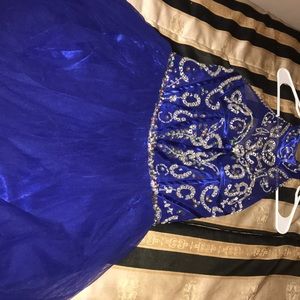 Short blue homecoming dress